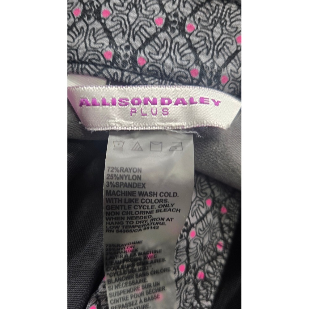 Allison Daley Plus Dress Pants Womens 16W Gray Pink Geometric Stretch Tapered - Picture 4 of 9